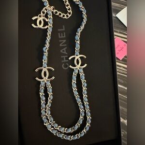 CHANEL 25P denim chain belt